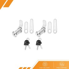 2 x Keyed Alike Cabinet Locks with Key 1-1/2" for RV Drawer Silver