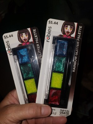 2 Rubies Rainbow GLITTER PALETTE W/Brush Girlie Glitter Glam NEW Festival Lot