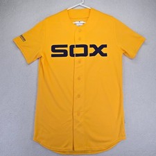 Chicago White Sox Jersey Youth Large Majestic Yellow Heat Transfer Logo