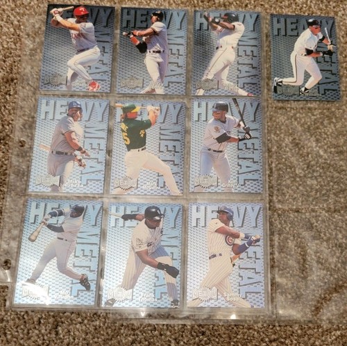 1996 Baseball Fleer Metal Universe Heavy Metal Complete Set 1-10. Near Mint