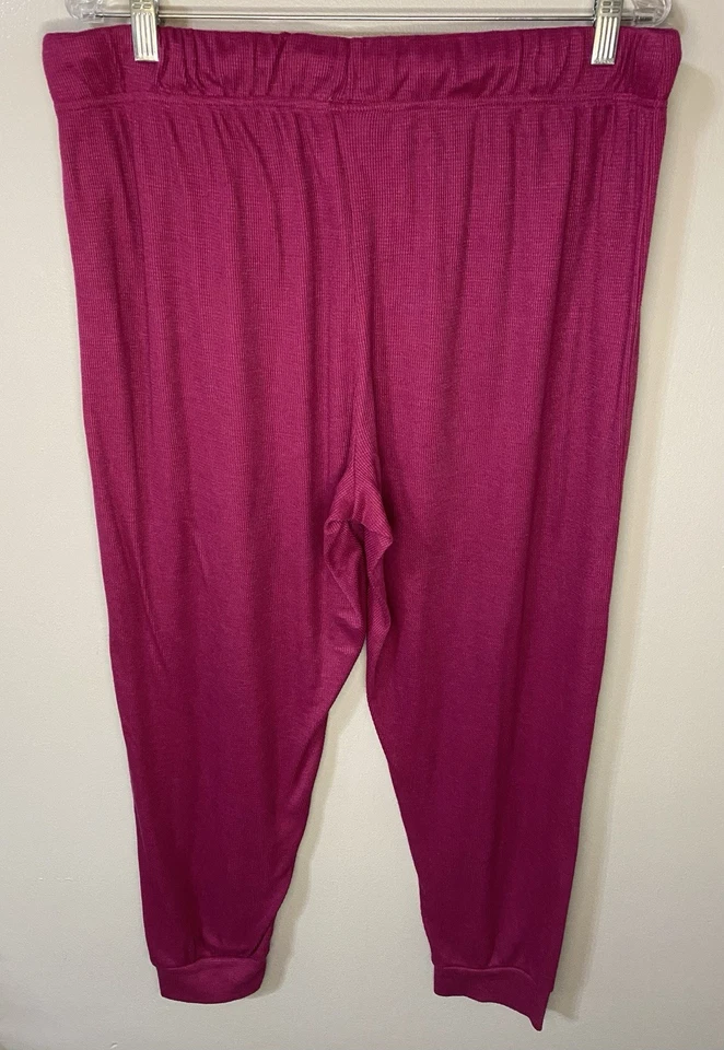 Champion Athletic Joggers Women 2XL Pink Pull On Elastic Waist Tapered Stretch - Image 2 of 4