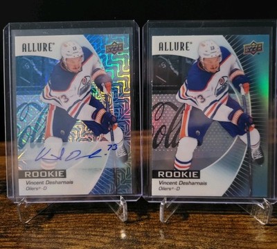 2023-24 UD Allure Vincent Desharnais Blue Line Auto RC /35,  plus Black Rainbow