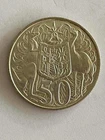 Australia 1966 50 Cent Coin Elizabeth II Coat of Arms Decimal Commonwealth Coin