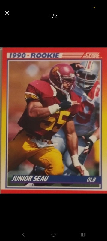 Score 1990 Rookie #302 Junior Seau USC Trojans NCAA Football Card