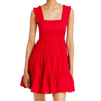 #ad Aqua Women#x27;s 100% Cotton Fit amp; Flare Dress Red XL $45.00