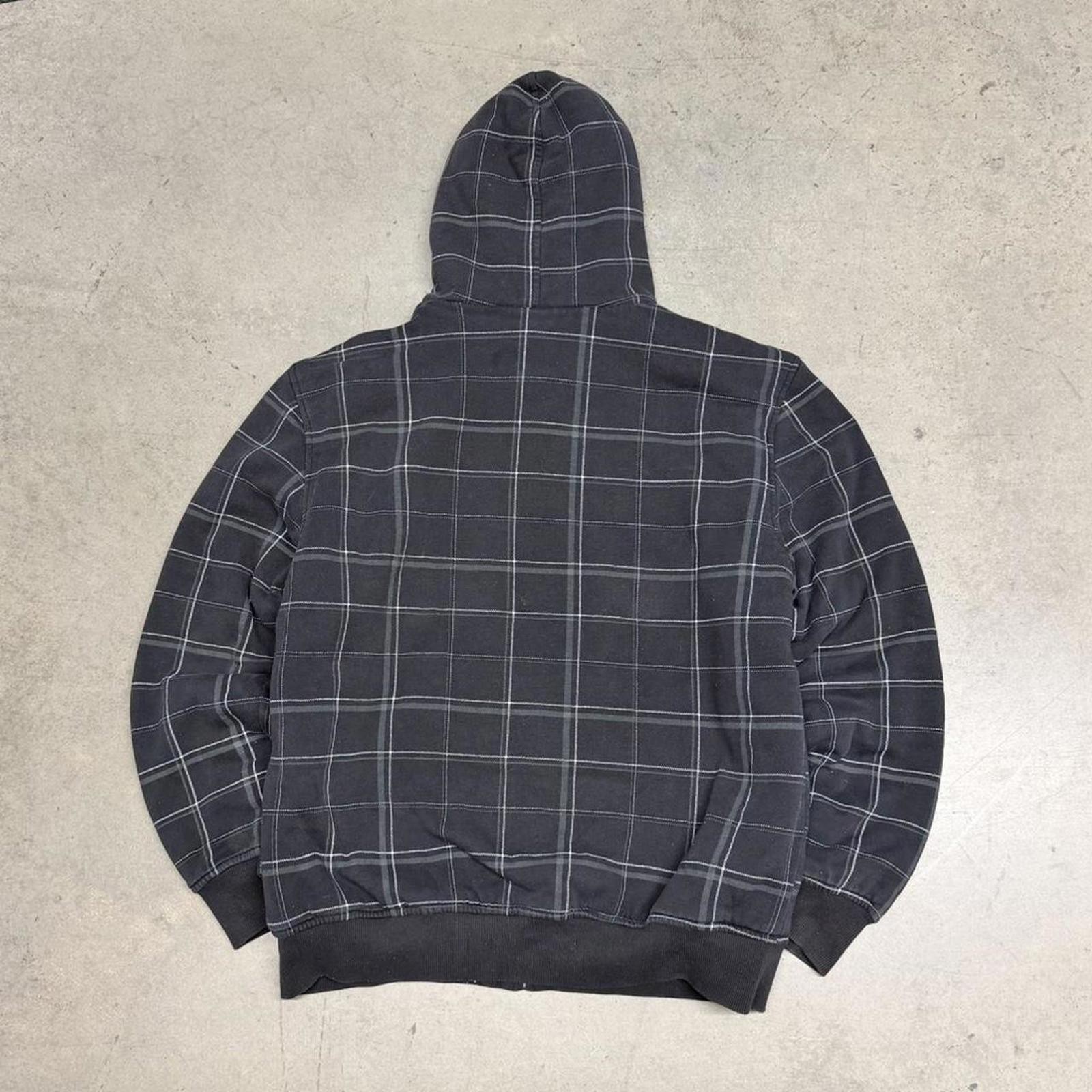 Vintage Oneill Hoodie Mens M Full Zip Black Striped Sherpa Lined Y2K Grunge Surf image 6