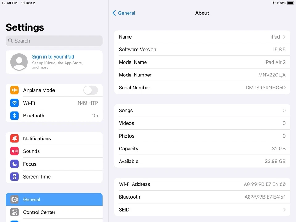 iPad воздуха 2 32 GB Wifi только пространства серый приличное состояние - без iCloud замок - Изображение 4 из 4