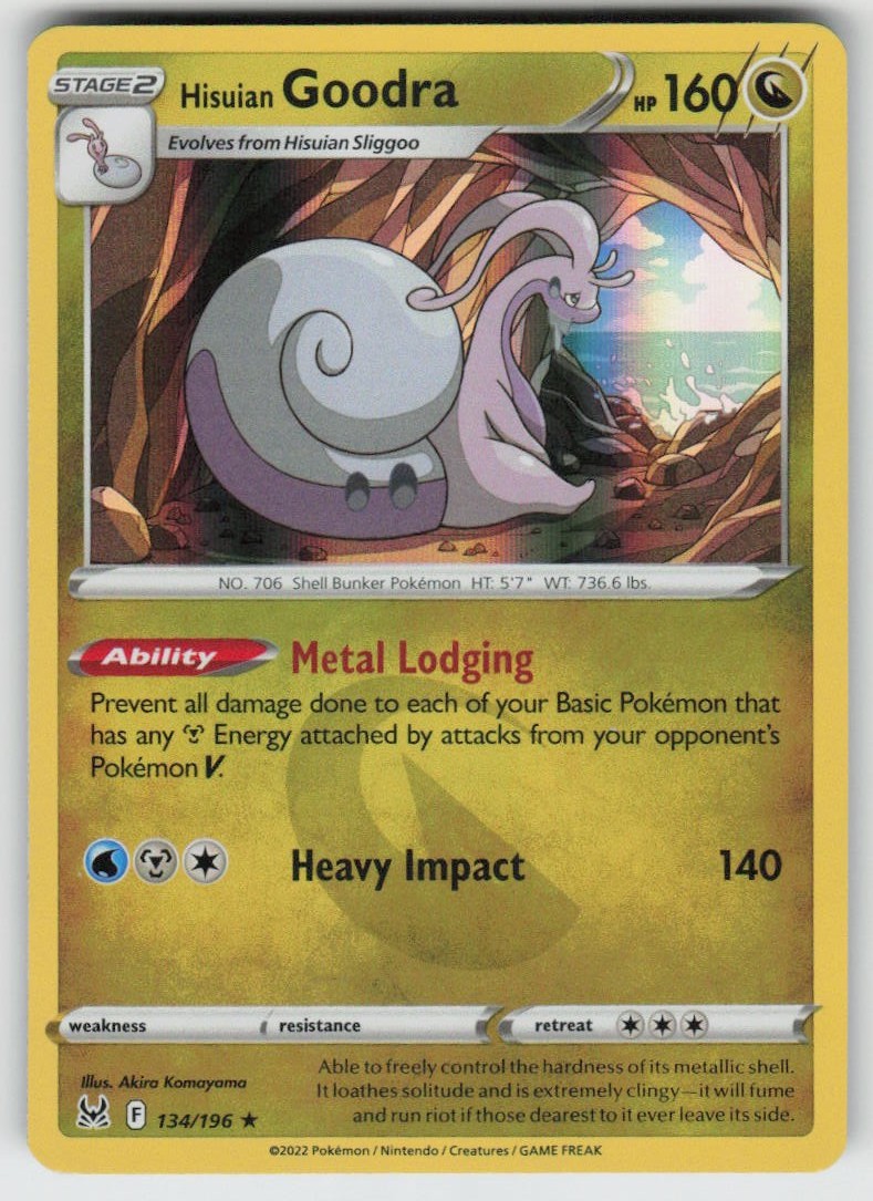 Holo Hisuian Goodra 134/196 Holo Rare SWSH11: Lost Origin