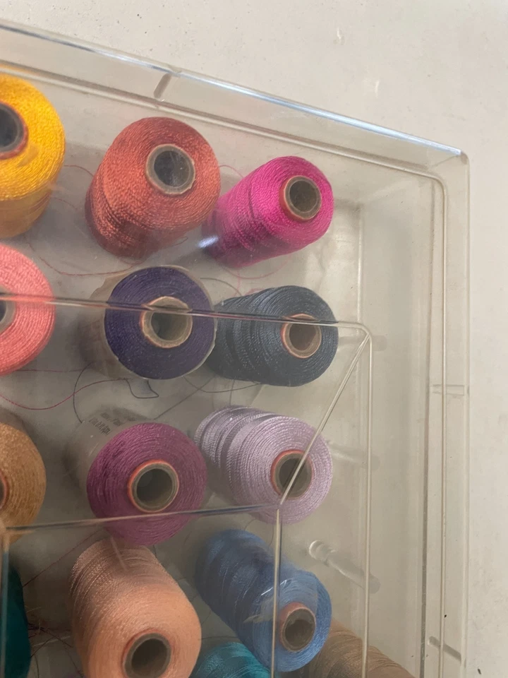 Lot of 10+ Bullet Embroidery Thread Spools #1502-N India with Extras - Image 4 of 4