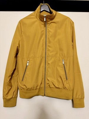 Zara Yellow Bomber Jacket Men M Used Zipper Pocket Rare Limited Edition
