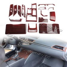 For Lexus ES 2019-2022 15Pcs Peach Wood Car Interior Decoration Full Set Trim