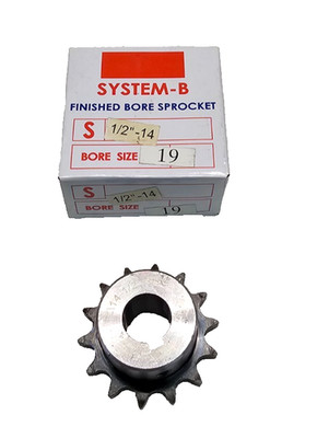 D2) System - B finished bore sprocket S 1/2''-14 Z/14-1/2 19 Kettenrad Neu