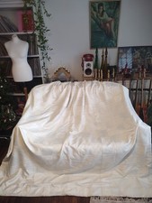 Vintage blanket interlined cream country house curtains pitch pleat W76" / D80"