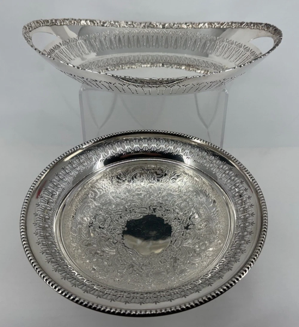 Barker Ellis 1900-1940 Antique US Silver-Plated Platters & Trays