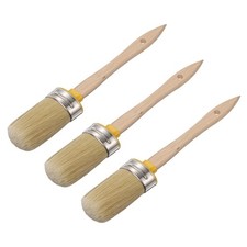 3 Pcs Wax Paint Brush 2 x 1.2 Inch Width Paint Brush Oval PET Fiber