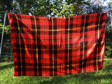 Vintage Beacon Campbell Plaid Lap Robe Blanket Red Black Tartan 45x72