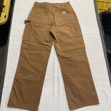 VTG Carhartt Pant Men 32x34 Brown Double Knee Carpenter B01 BRN Work Made in USA