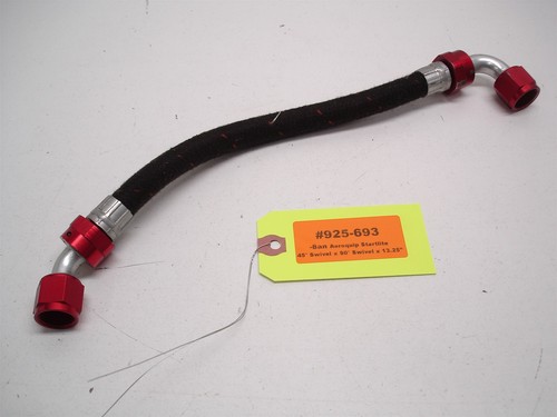 NASCAR -8an 45° x 90° x 13.25" AEROQUIP STARTLITE BRAIDED LINE HOSE OIL FUEL 693