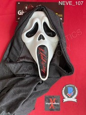 Neve Campbell signed 25th Anniversary Ghost Face mask Beckett COA Scream Sidney