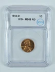 1942-D Lincoln Wheat Cent MS66 RD ICG