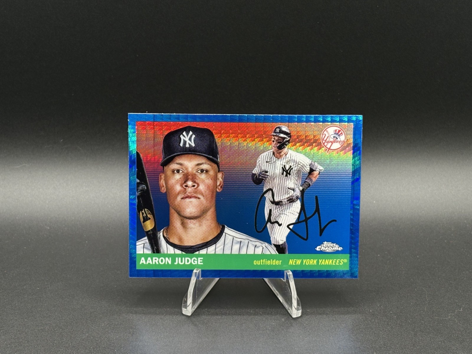 2025 Topps Chrome Platinum #136 Aaron Judge Blue Prism Refractor Yankees