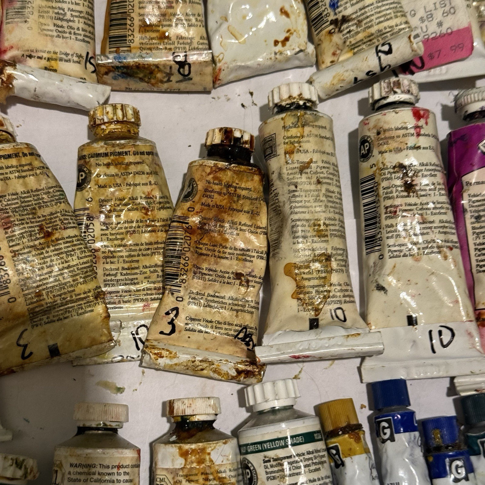 Vintage Grumbacher Gainsborough Winsor & Newton PreTested Oil Paint Lot Of 34