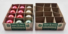 Shiny Brite 12 Small Ornaments in Box and Empty Box