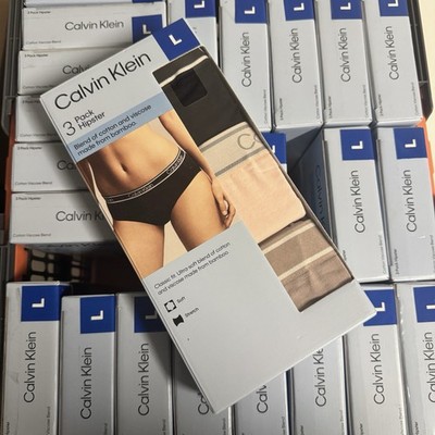 NEW CALVIN KLEIN WOMEN'S 3-PACK HIPSTER UNDERWEAR NWT - (LARGE)
