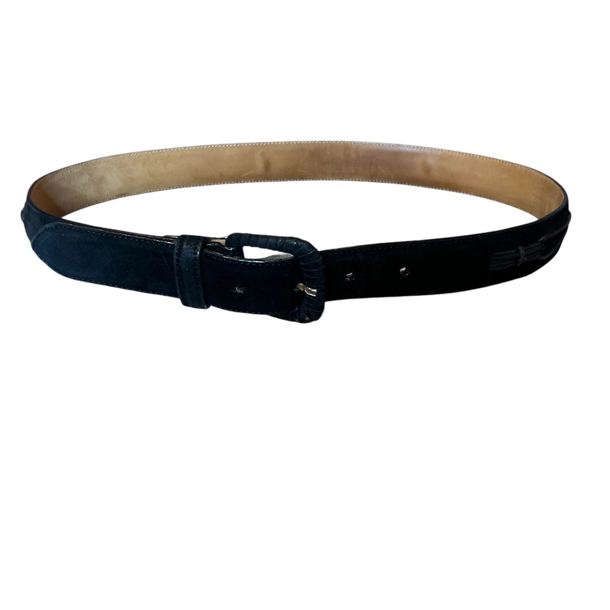 Giorgio Armani Vintage Black Suede Leather Detail Fashion Belt Size 32 Giorgio Armani Black Belts for Women for sale | eBay main image 2