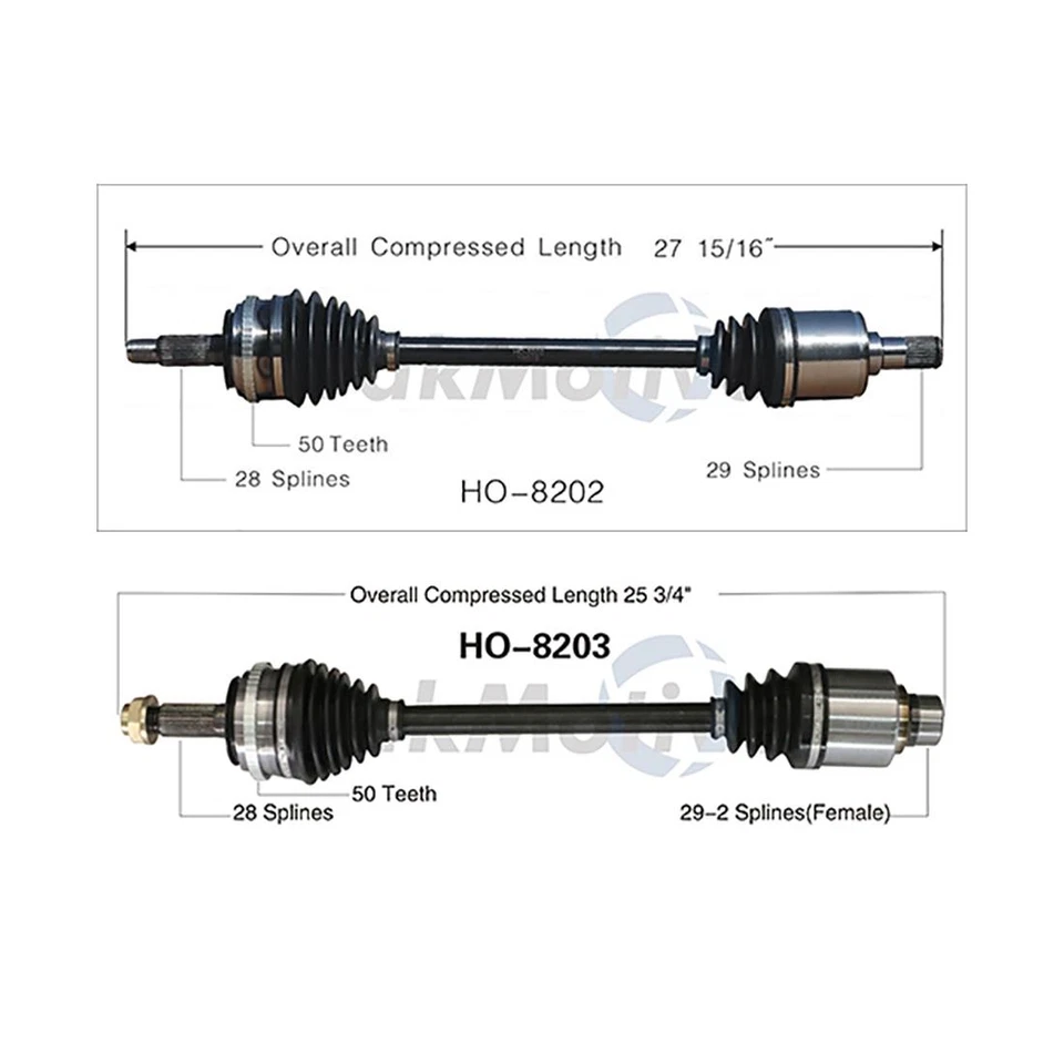 Se adapta a Honda Pilot 2003 2004 2X eje delantero TrakMotive CV Foto 2 de 4