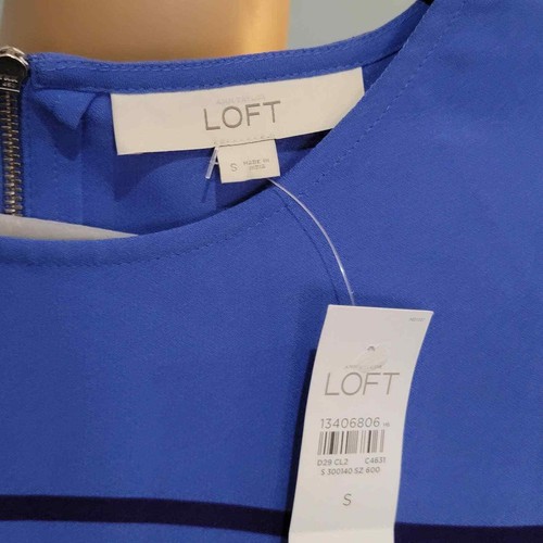 LOFT Periwinkle Blue Striped Blouse Small NWT - Picture 5 of 5