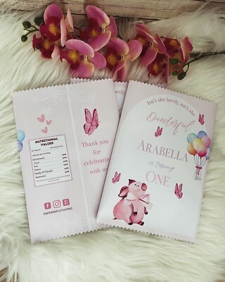 10x personalisierte rosa Farm Chip Beutel | knackige Päckchen |