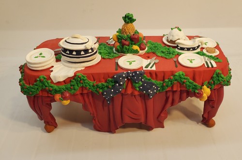 Dept 56 All Through The House Dinner Table 9313-0 Thanksgiving Christmas meal - Picture 2 of 10