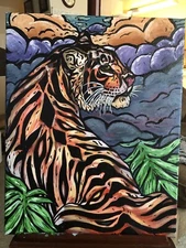 Tiger Wildlife Acrylic Painting