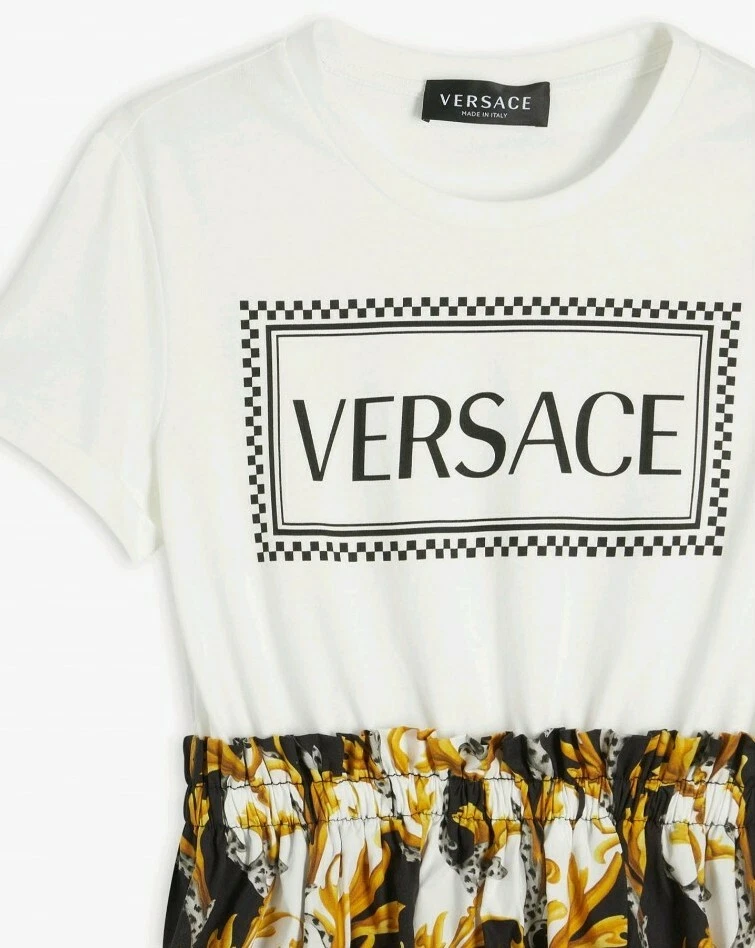 Abito bambina in jersey con stampa barocca YOUNG VERSACE. Età 14 anni. Designer.