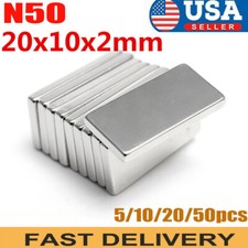 5/100/200pc N50 Block Magnet 20x10x2mm Strong Square Neodymium Rare Earth Magnet