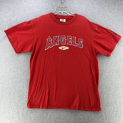 Nike Team Mens T Shirt Medium M Angels MLB Baseball Red