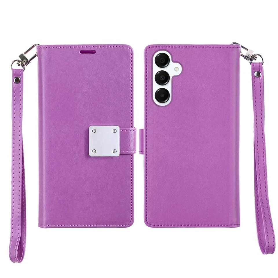 Funda de teléfono magnética a presión para Samsung Galaxy A16 5G con ranuras para tarjetas abatibles cubierta Foto 2 de 4