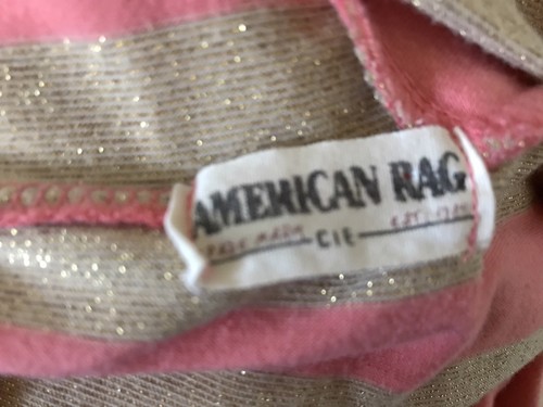 AMERICAN RAG CIE Womens Size Medium Striped Empire Waist V Neck Tunic Shirt - Picture 5 of 6