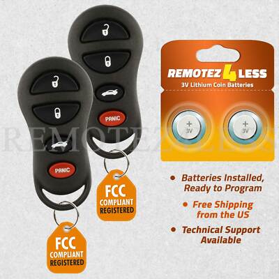 2 For 2003 2004 2005 2006 2007 2008 2009 Dodge Viper Remote Car Key Fob