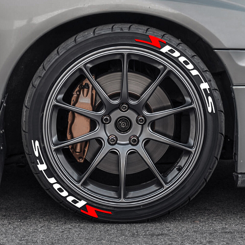 8-Pack 3D Rubber Car Tire Wheel Sticker Decals for Sports Accessories