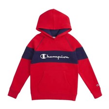 Champion Hooded Sweatshirt Red / Blue White Logo Embroidered Child Size XS 4/5