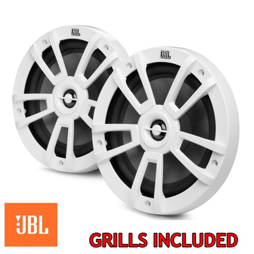 JBL Marine Boat 8" Full Range Altoparlanti 2 Vie Impermeabile Coppia Griglie Bianche NUOVO - Foto 2 di 7
