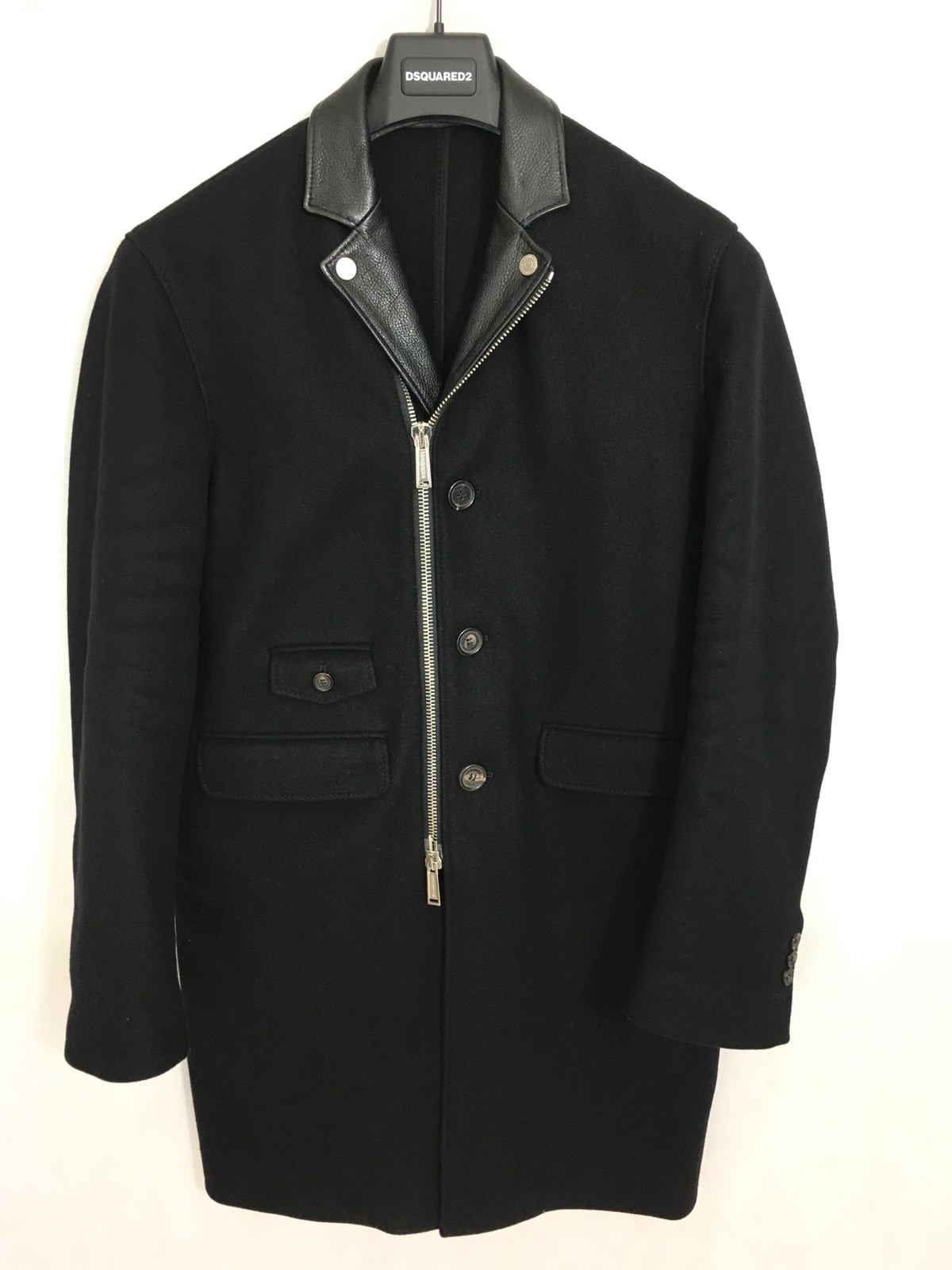 Dsquared2 Coat Jacket Biker Collar  - Black - IT48/UK38 - RRP £1225 - New