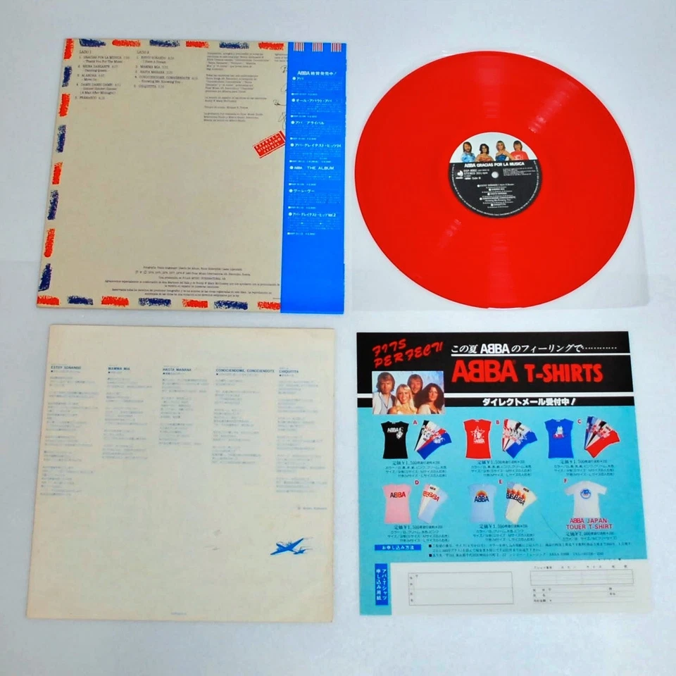 ABBA Gracias Por La Musica Red Vinyl Record Obi Euro Pop Rock Music Sound Japan - Image 2 of 4