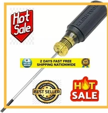 Klein Tools 612-4 Screwdriver, Flat Head Terminal Block Screwdriver, 1/8-Inch