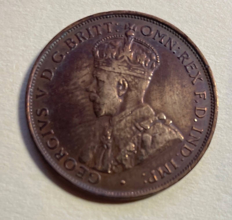 Australia 1933 Penny in nice condition.  King George V.  KM23