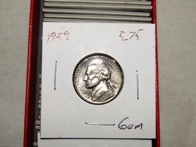 1959 P JEFFERSON NICKELS IN FLIPS BU UNC CONDITION US MINT ISSUE 1959P 10 COINS