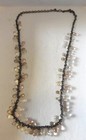 Statement Piece Long Loft Clear Beaded Necklace