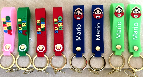 Lot of 8 Mario & Super Mario silicone keychains assorted colors - Picture 3 of 6